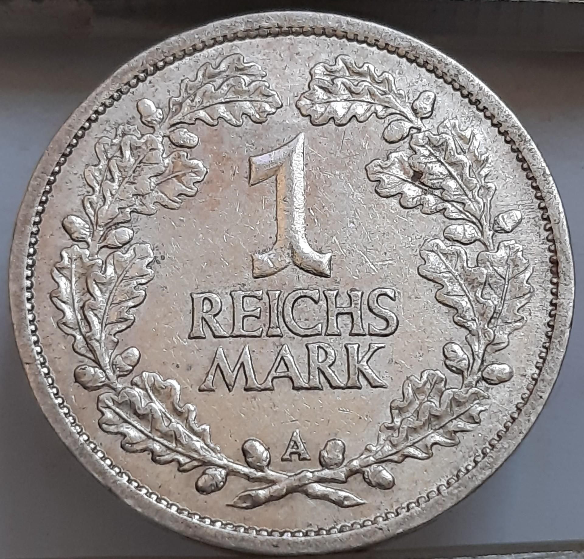 Vokietija 1 Reichsmarkė A 1925 KM#44 (6813)