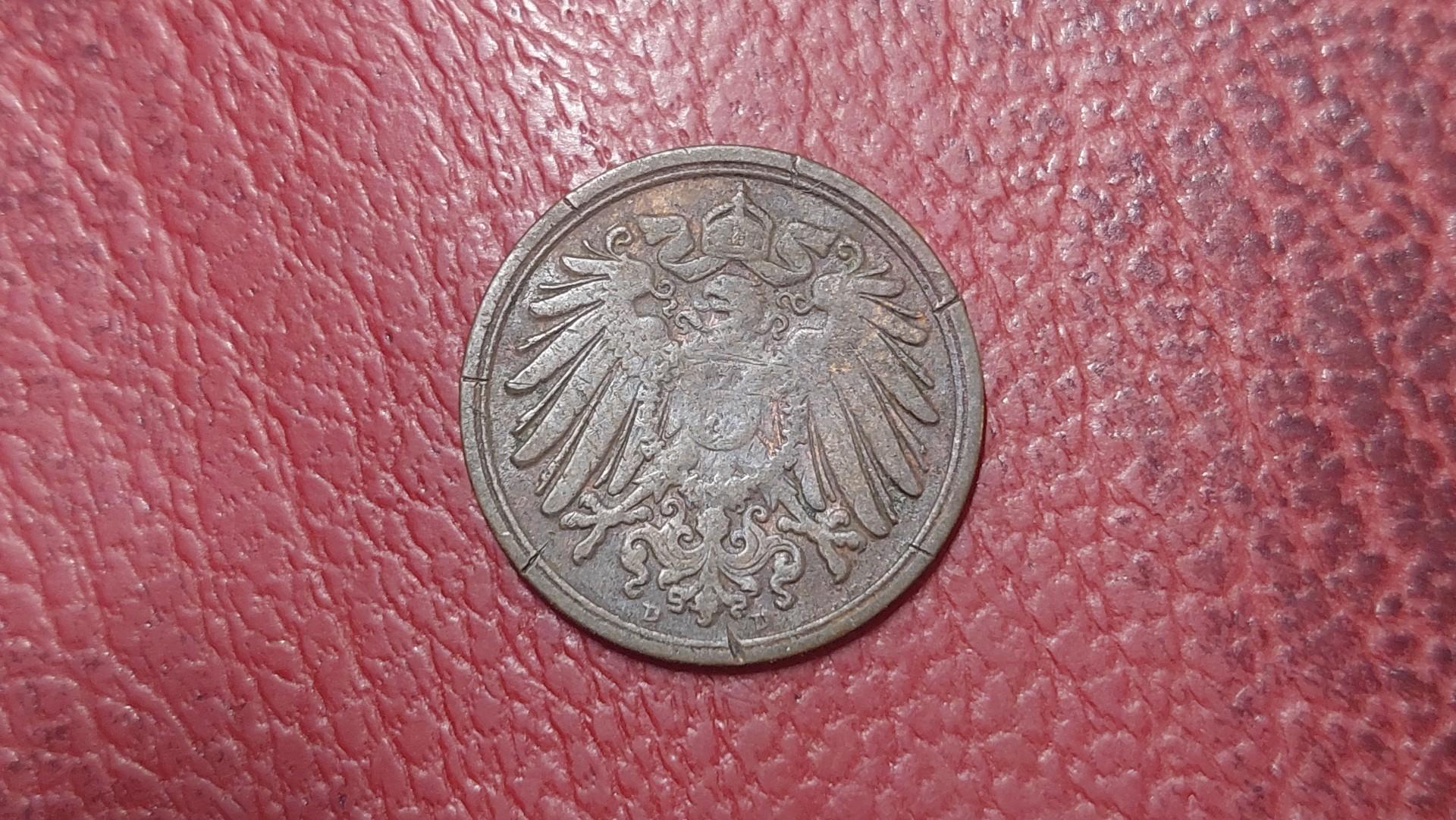 Vokietija 1 pfenigas, 1894D KM# 10