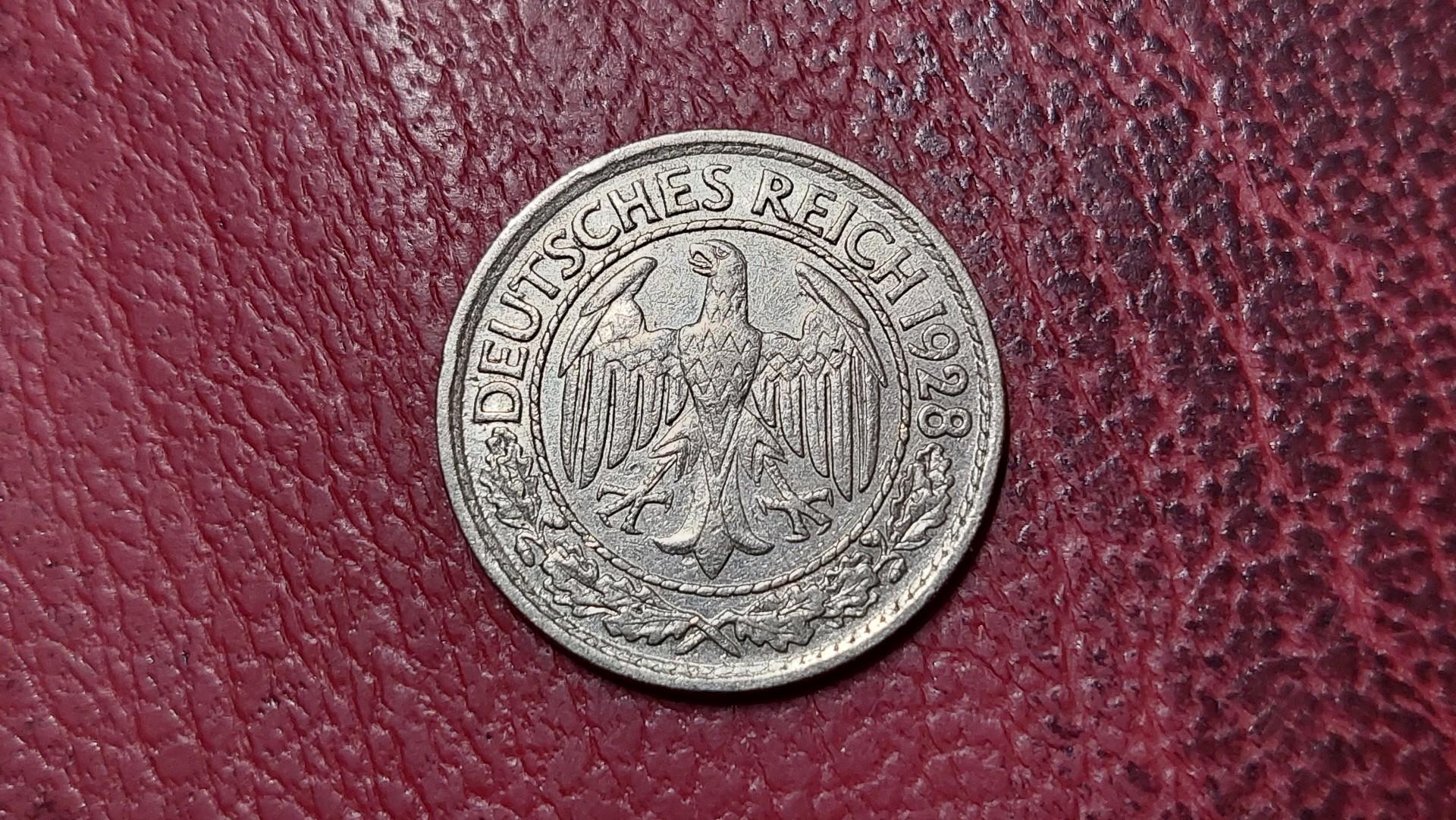 Vokietija 50 reichspfenigų, 1928A KM# 49