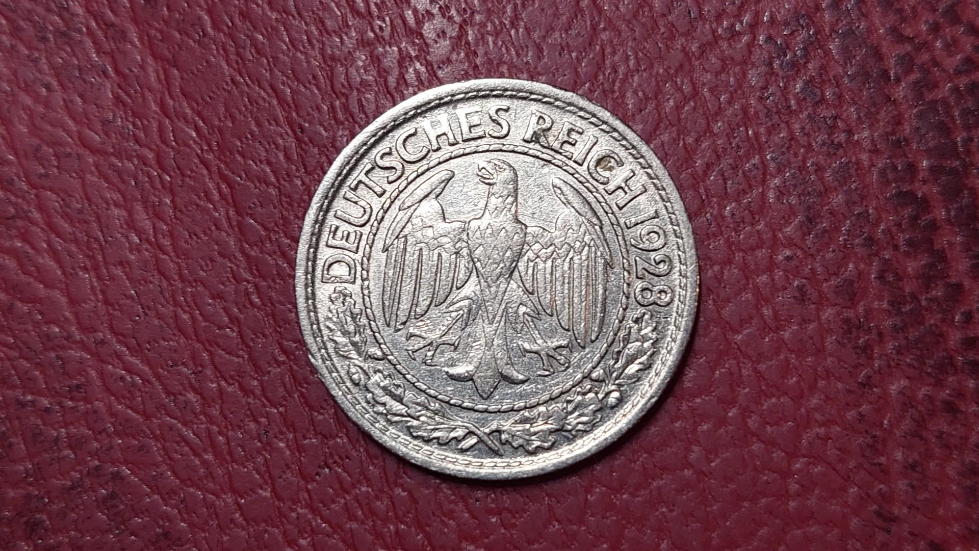 Vokietija 50 reichspfenigų, 1928A KM# 49