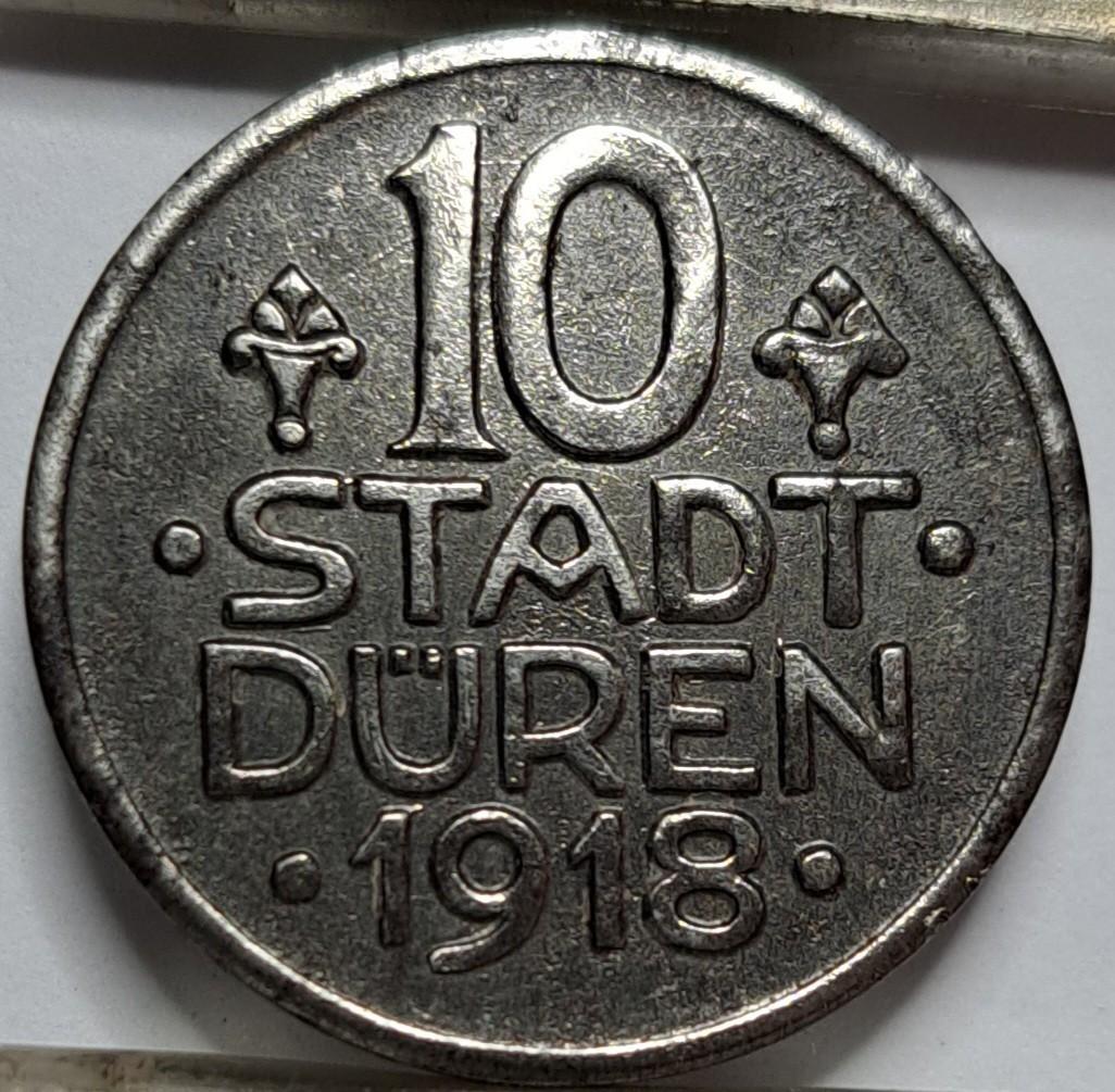 Diurenas 10 pfenigų 1918 WF#105.8 (6865)