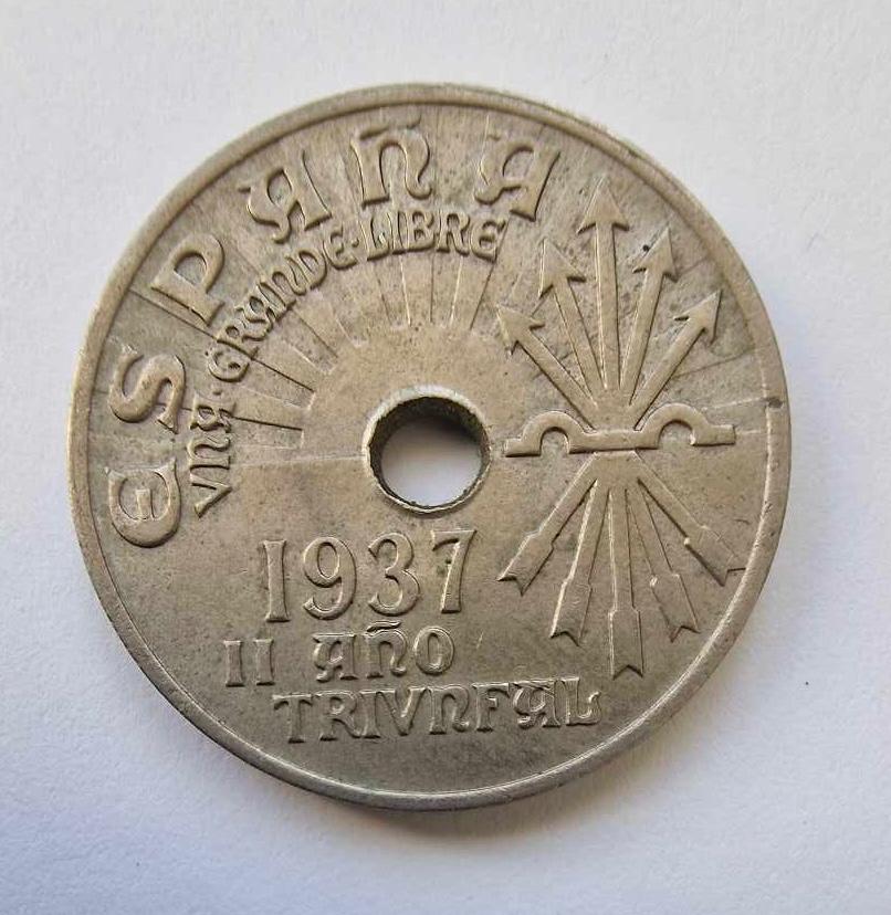 Ispanija 25 c 1937 puiki