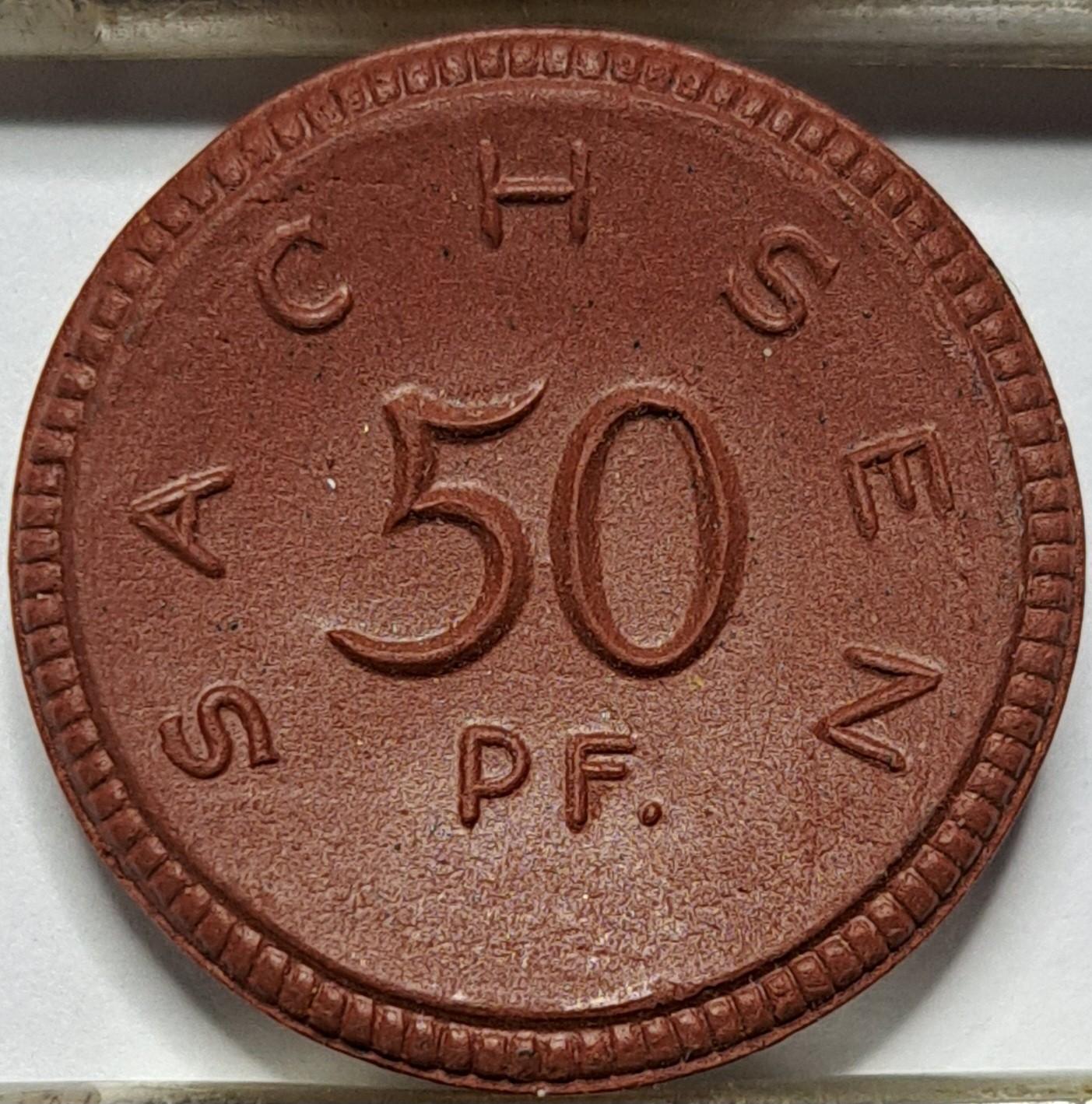 Saksonija 50 pfenigų 1921 N#38788 (6902)