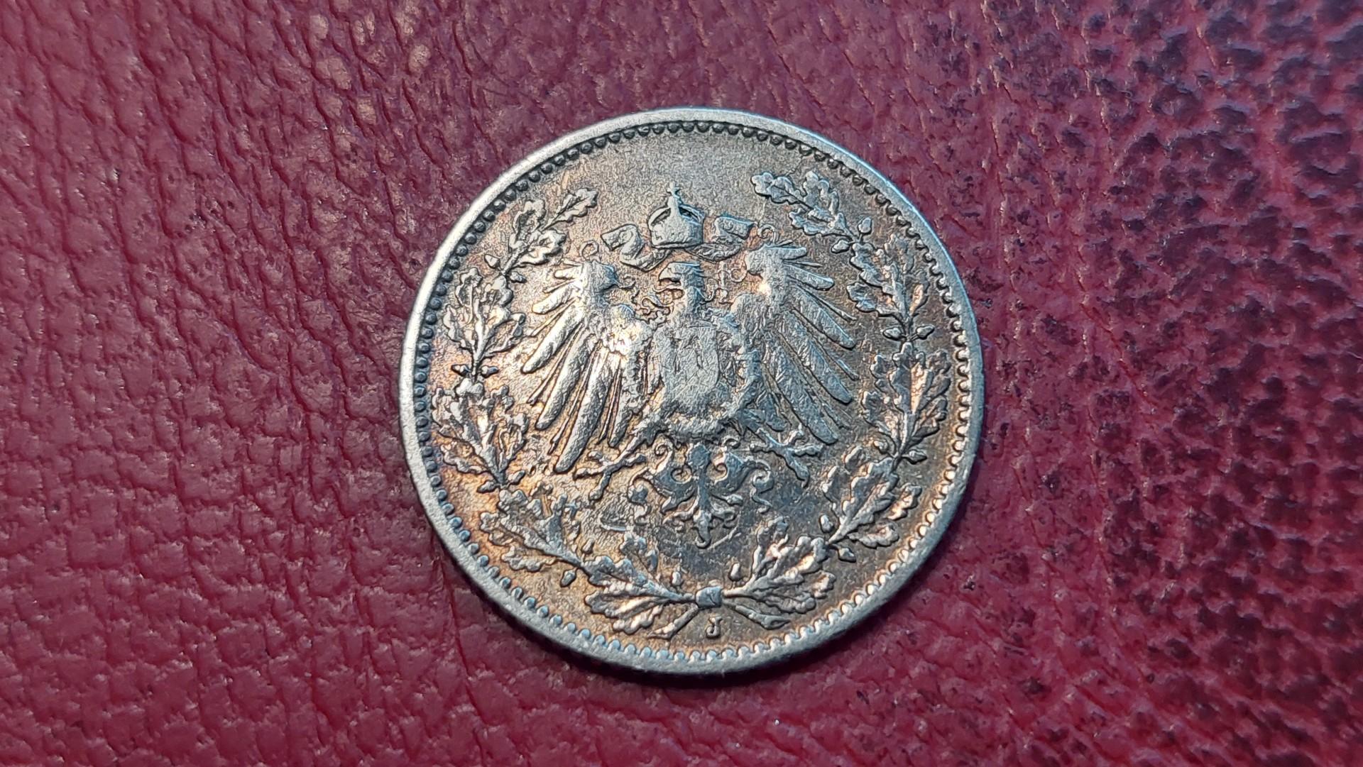 Vokietija ½ markės, 1905J KM# 17 AG 0.900