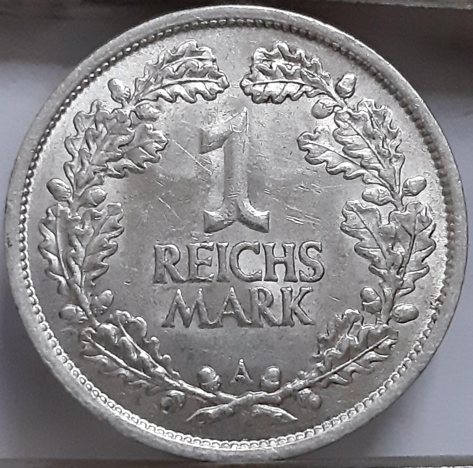 Vokietija 1 Reichsmarkė A 1925 KM#44 (6932)