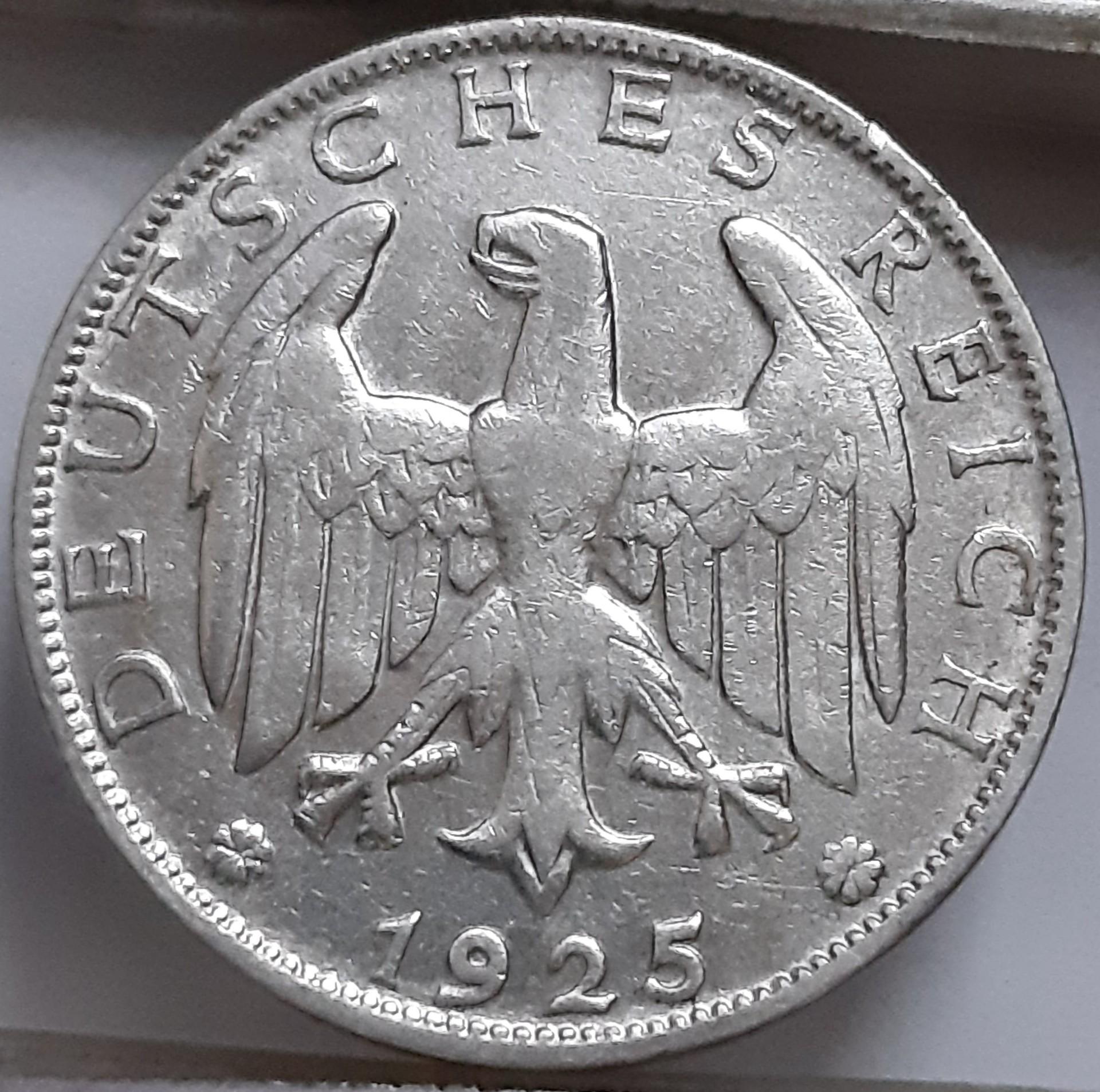 Vokietija 1 Reichsmarkė D 1925 KM#44 (6933)