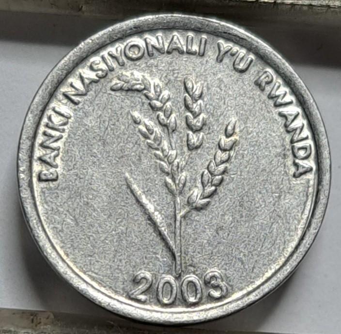 Ruanda 1 Frankas 2003 KM#22 (6881)