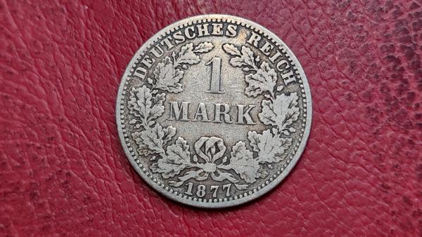 Vokietija 1 markė, 1877A KM# 7 AG 0.900