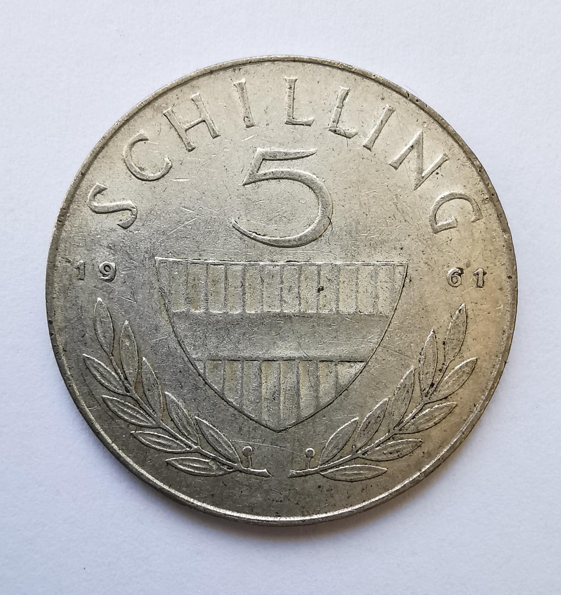 Austrija 5 šilingai 1961