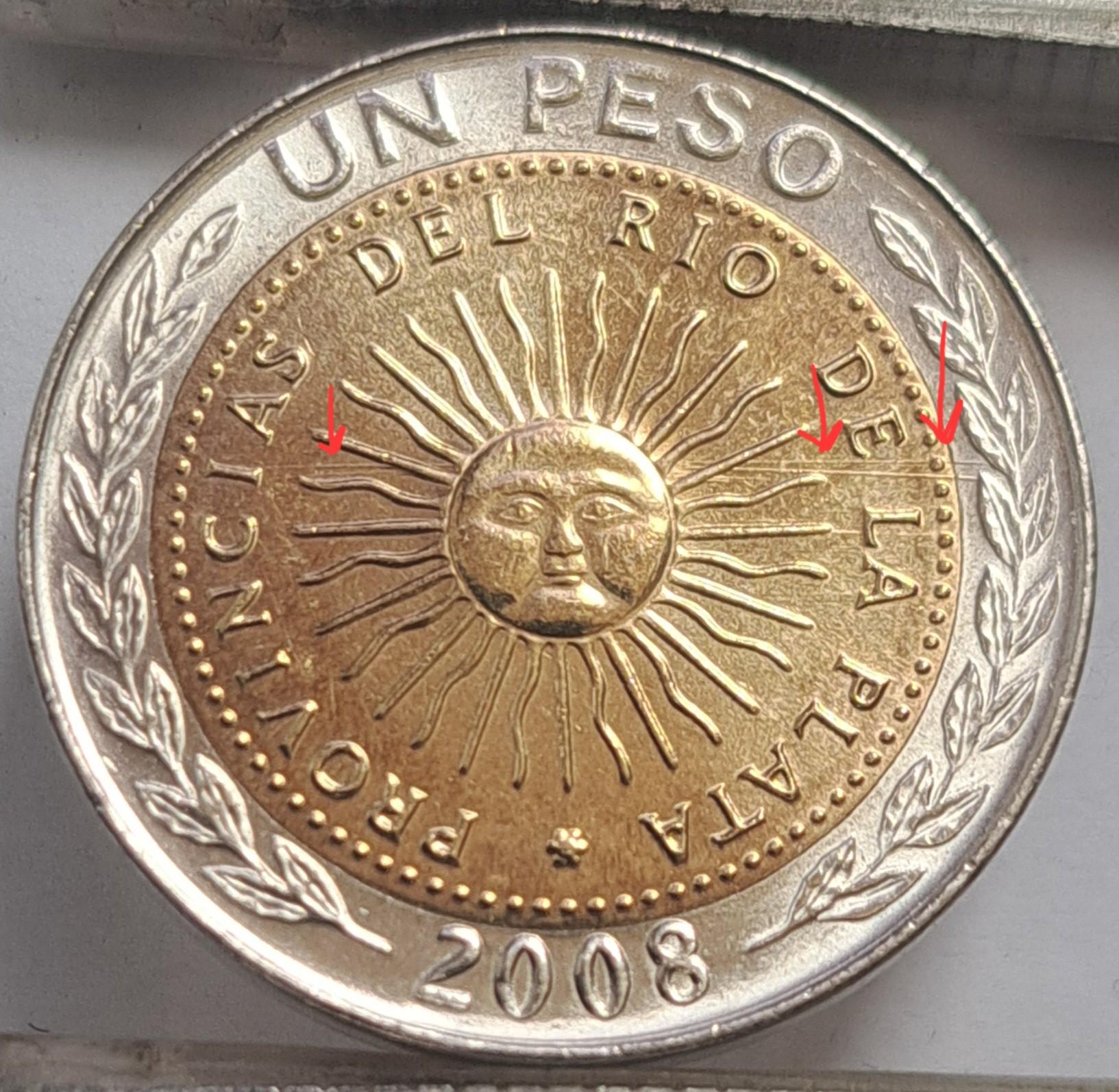 Argentina 1 pesas 2008 UNC brokas KM#112 (7040)