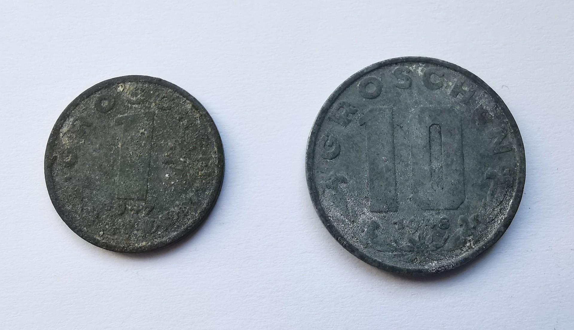 Austrija 1-10 gr 1946-1947