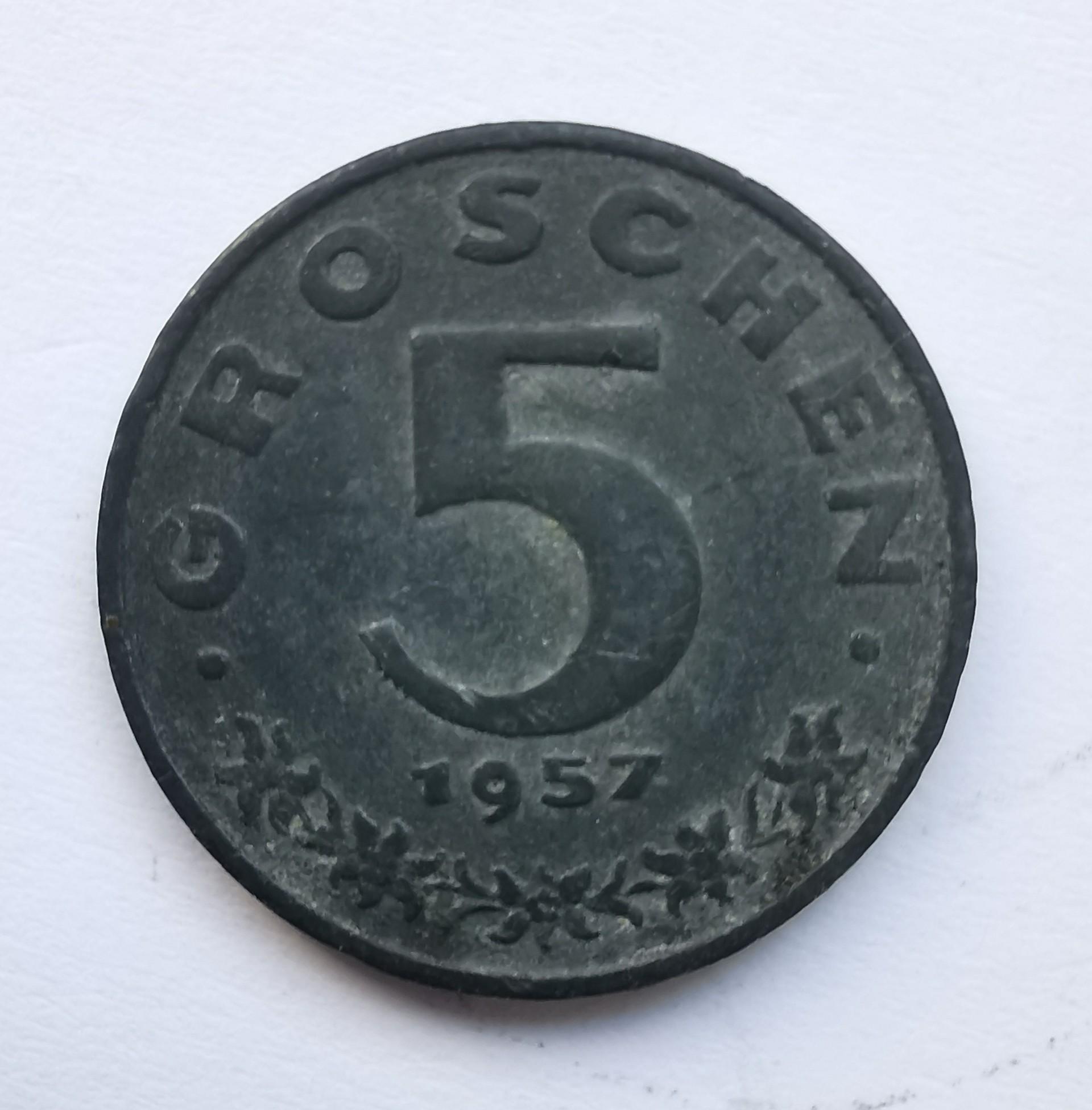 Austrija 5 gr 1957