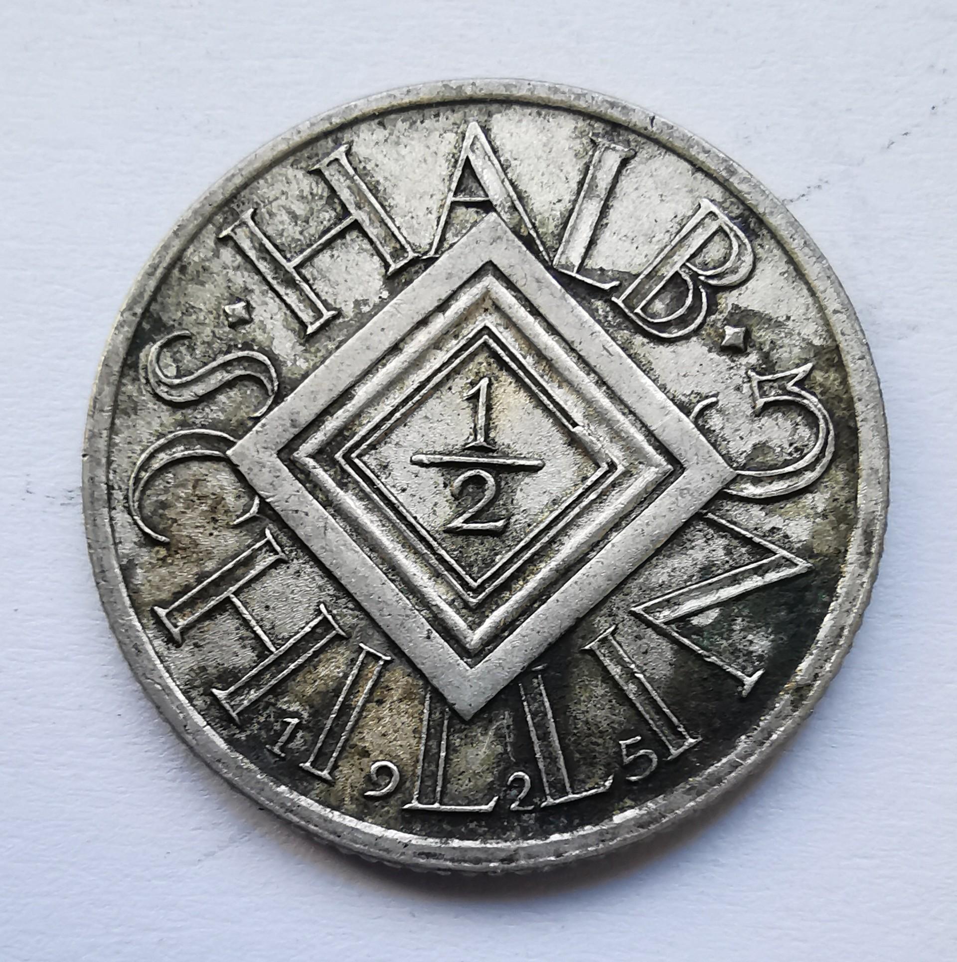 Austrija 1/2 šilingo 1925 sidabras