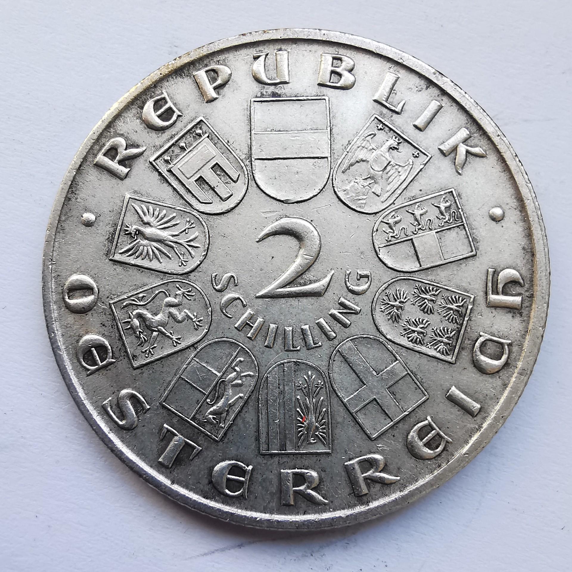 Austrija 2 šilingai 1928 sidabras 