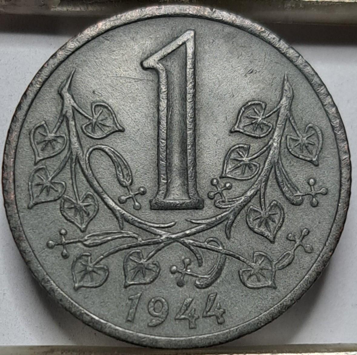 Bohemija ir Moravija 1 krona 1944 KM#4 (7074)