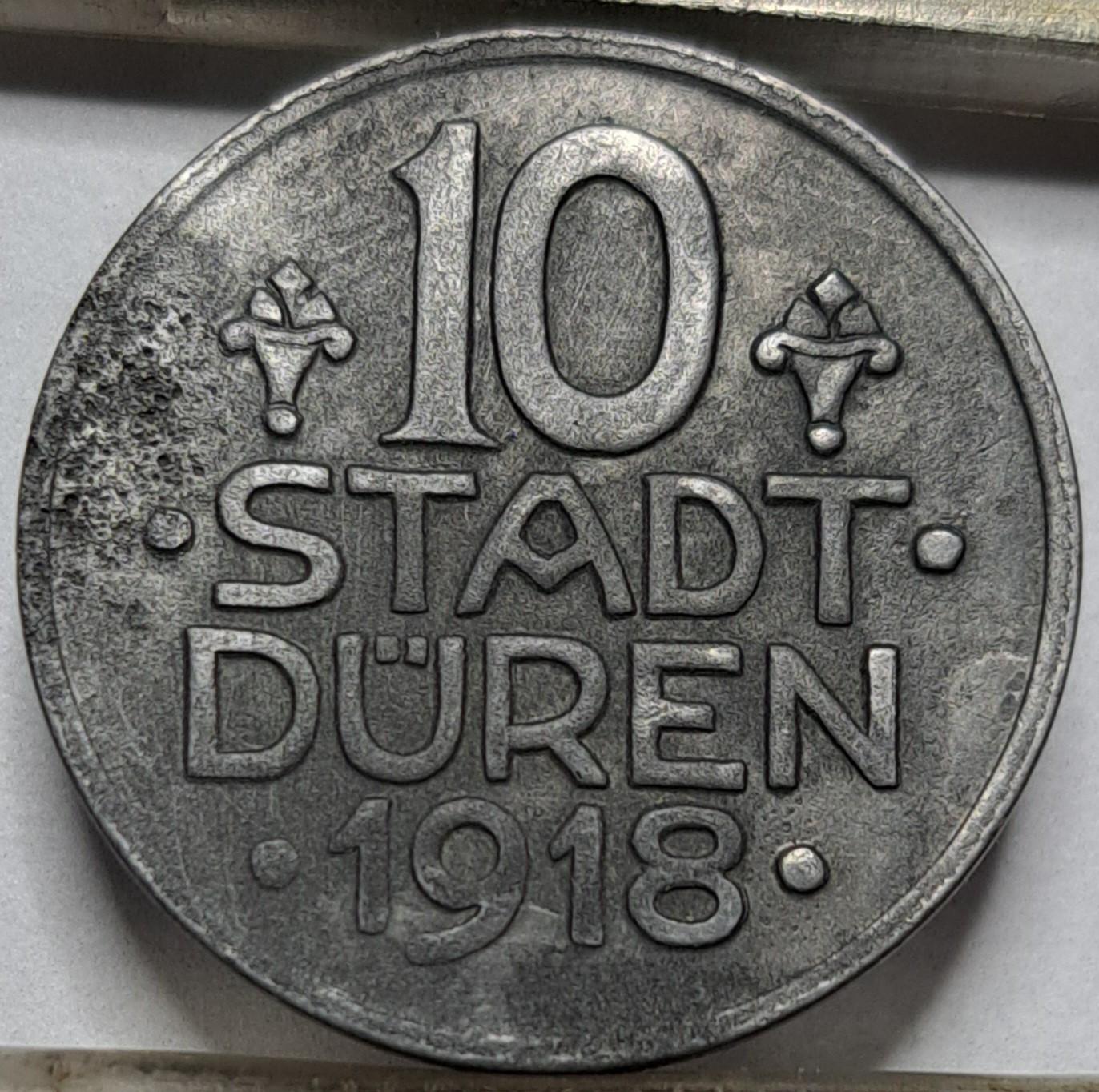 Diurenas 10 pfenigų 1918 N#10585 (7119)