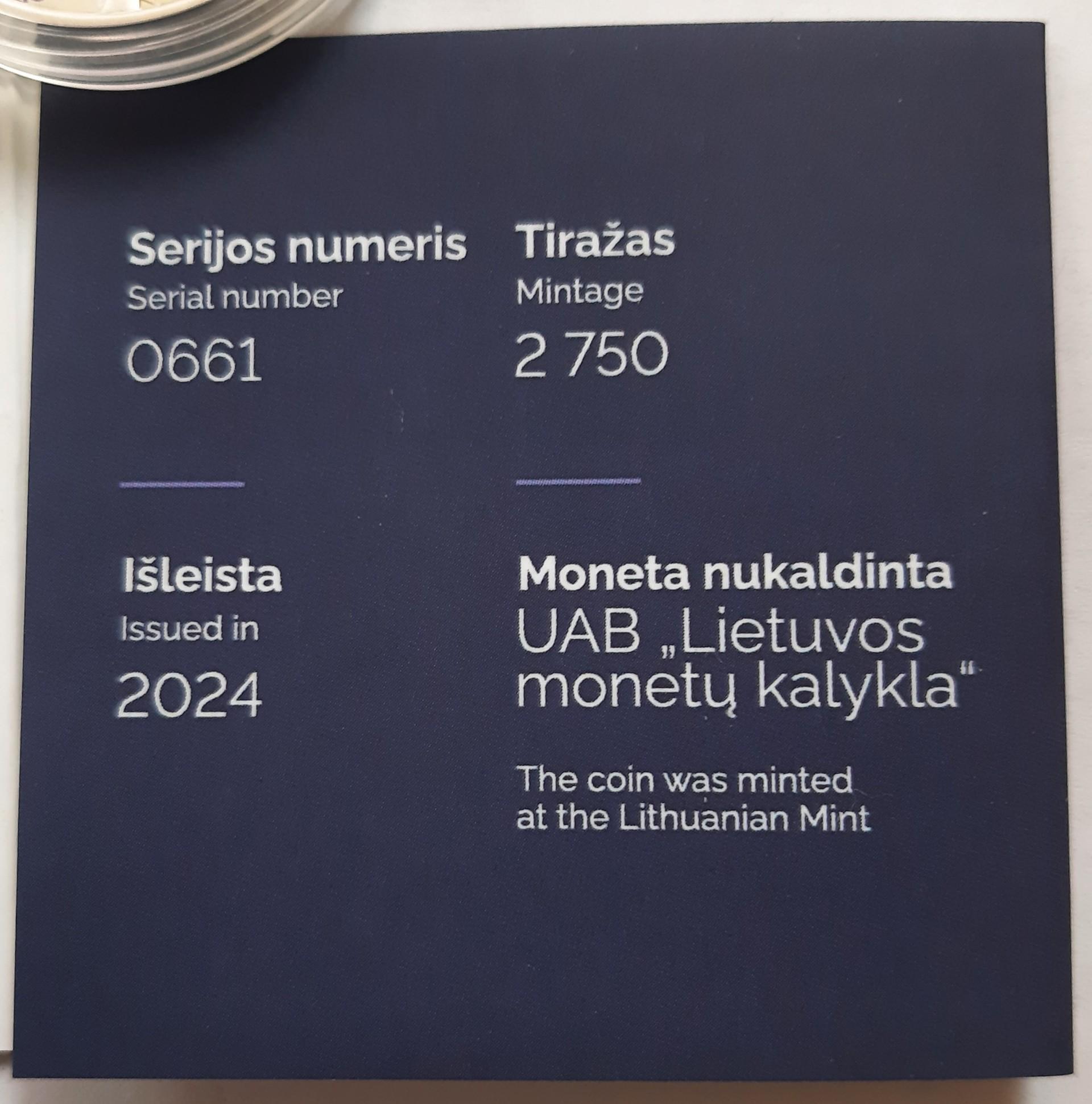 Lietuva 5 Eurai 2024 Proof UC#317 (7107)