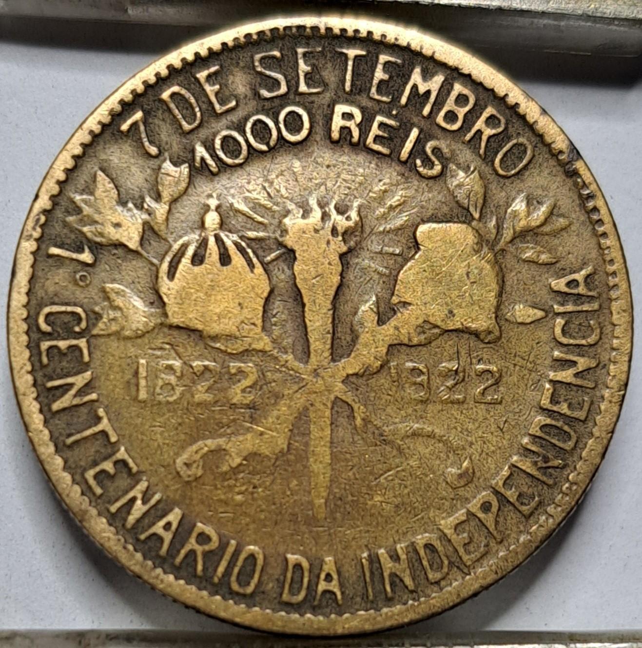 Brazilija 1000 realų 1922 Proginė KM#522 (7087)