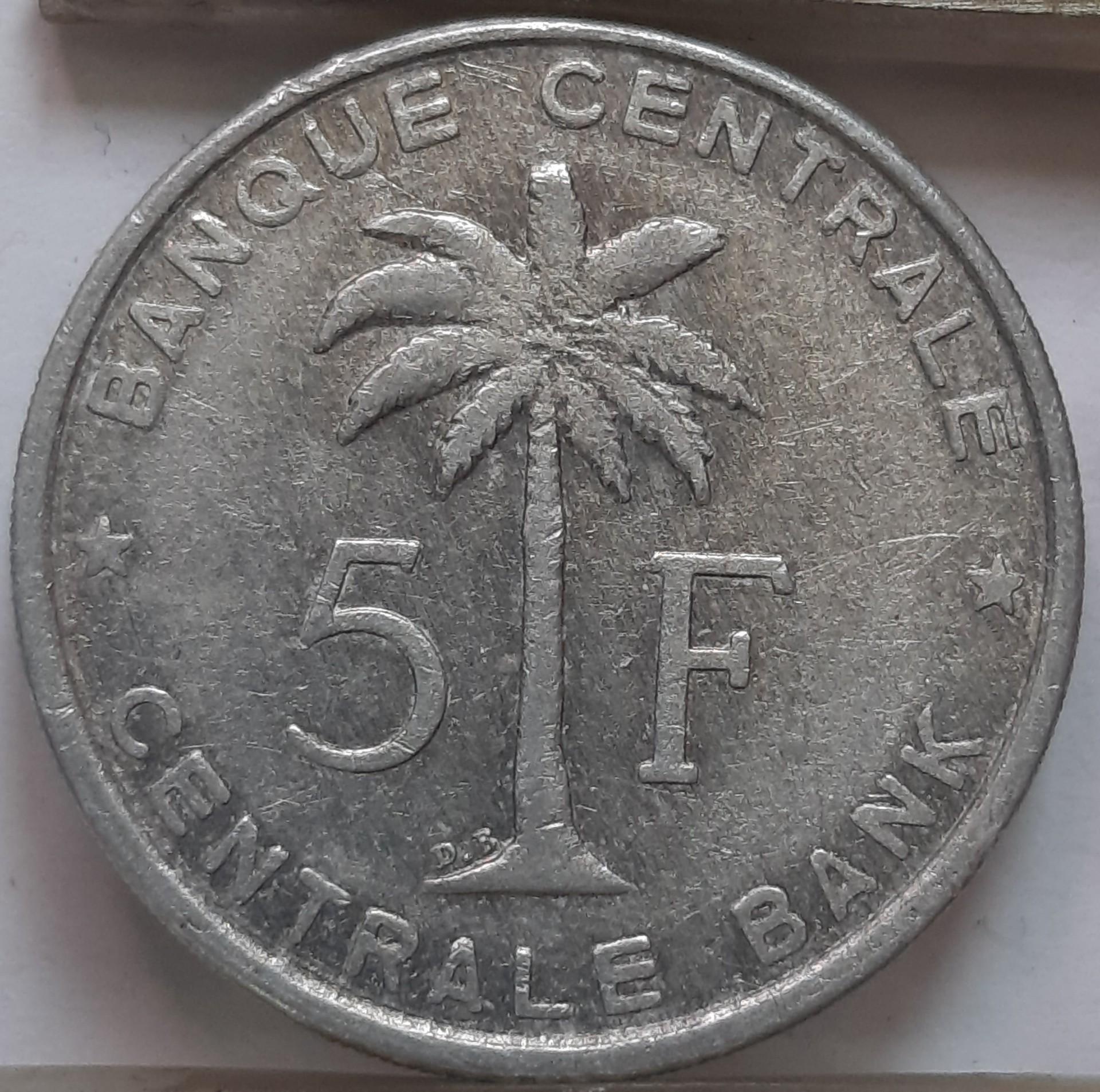 Ruanda-Urundis 5 Frankai 1958 KM#3 (7098)