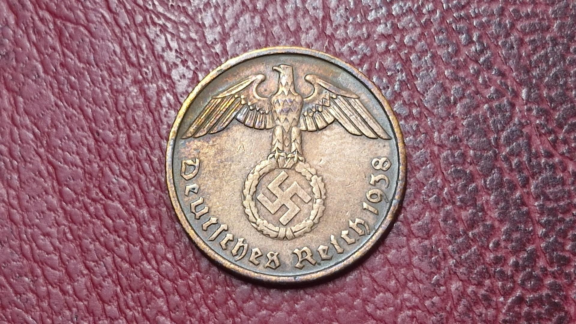 Trečiasis Reichas 2 reichspfenigai, 1938G KM# 90