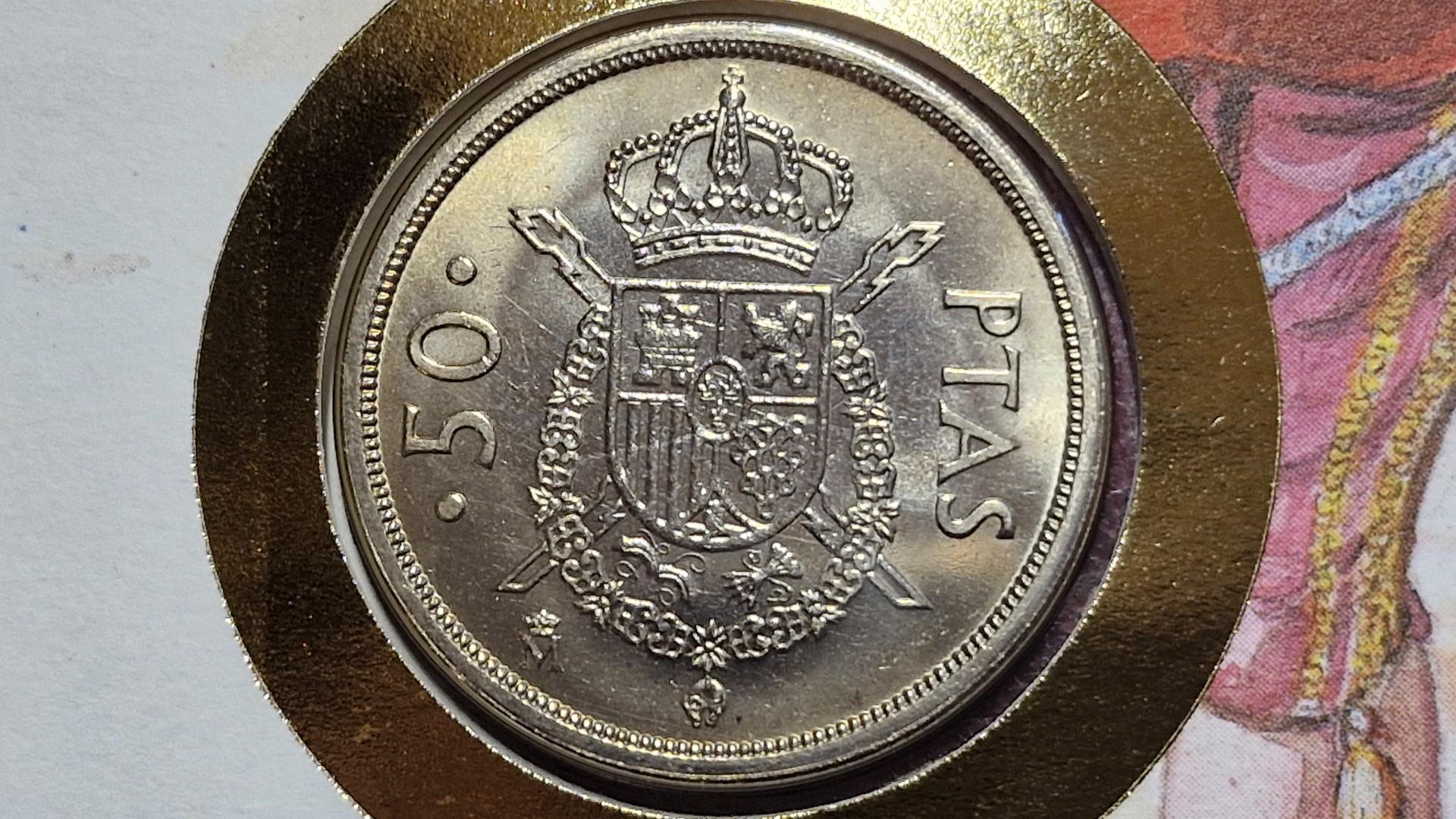 Ispanija 50 pesetų, 1983 KM# 825 Numizmatin. voke