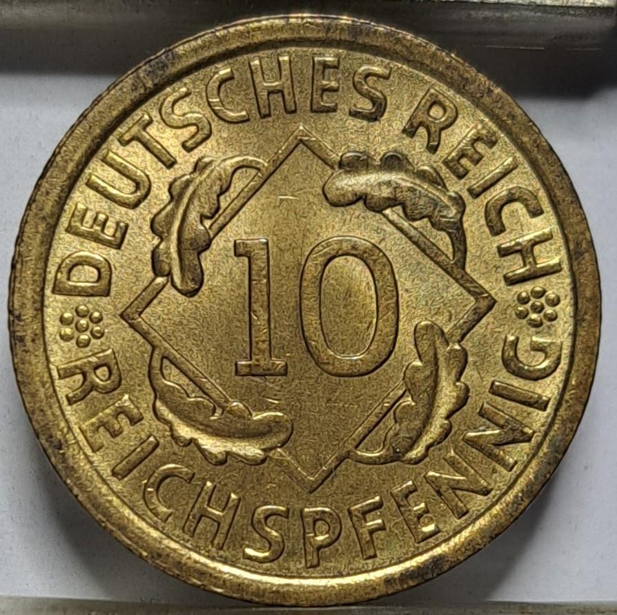 Vokietija 10 reichspfenigų A 1935 KM#40 (7203)