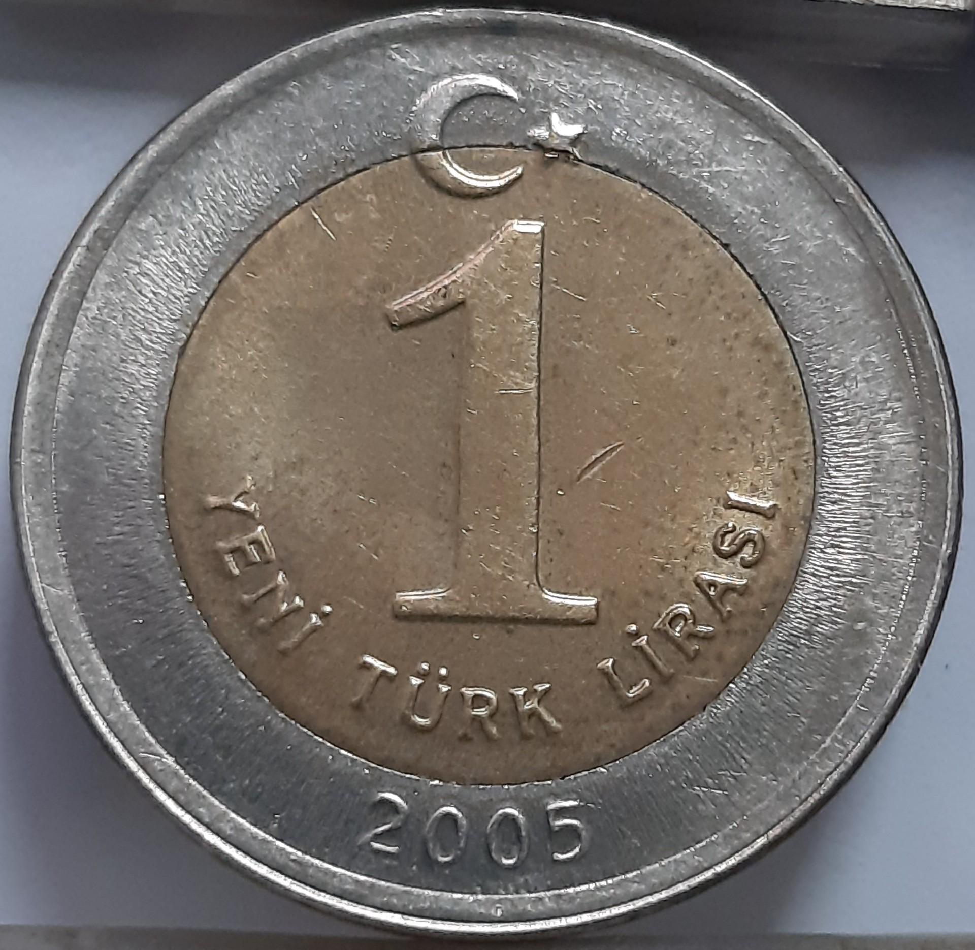 Turkija 1 lira 2005 KM#1169 (7226)