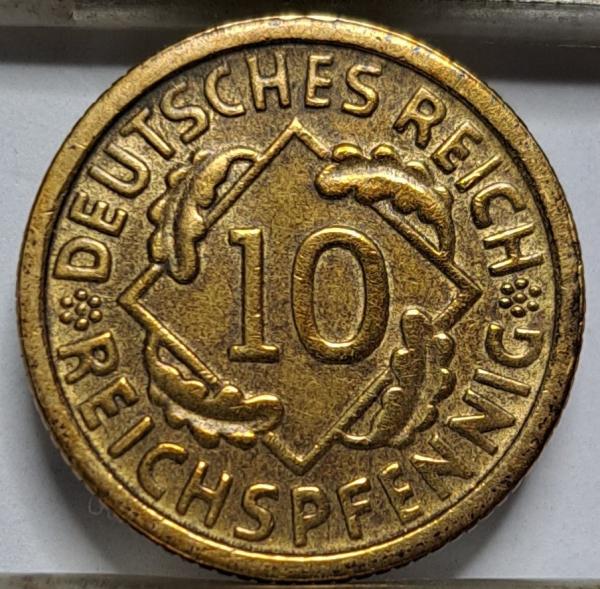 Vokietija 10 reichspfenigų D 1935 KM#40 (7249)