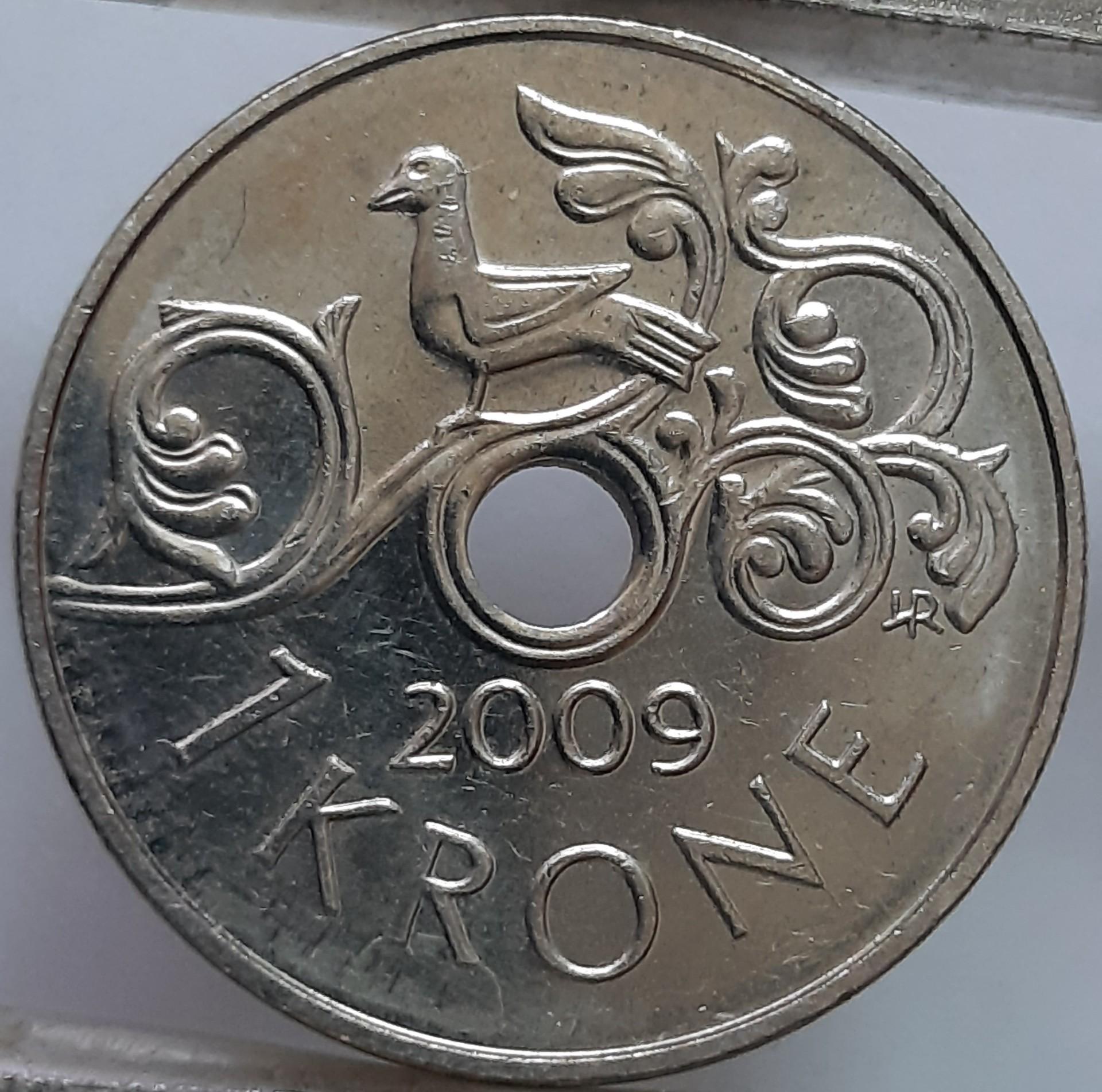 Norvegija 1 krona 2009 KM#462 (7250)