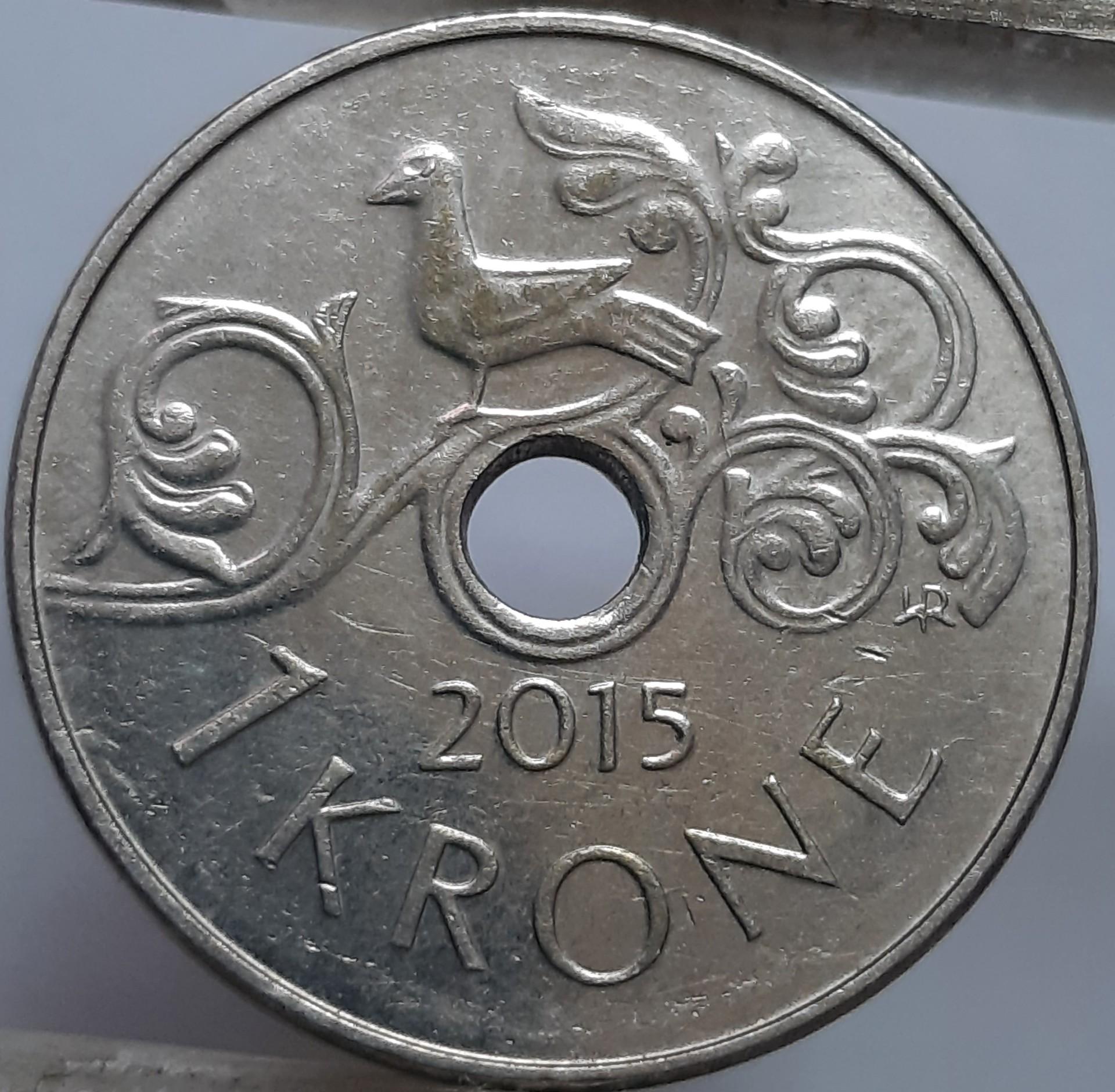 Norvegija 1 krona 2015 KM#462 (7246)