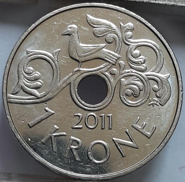 Norvegija 1 krona 2011 KM#462 (7245)