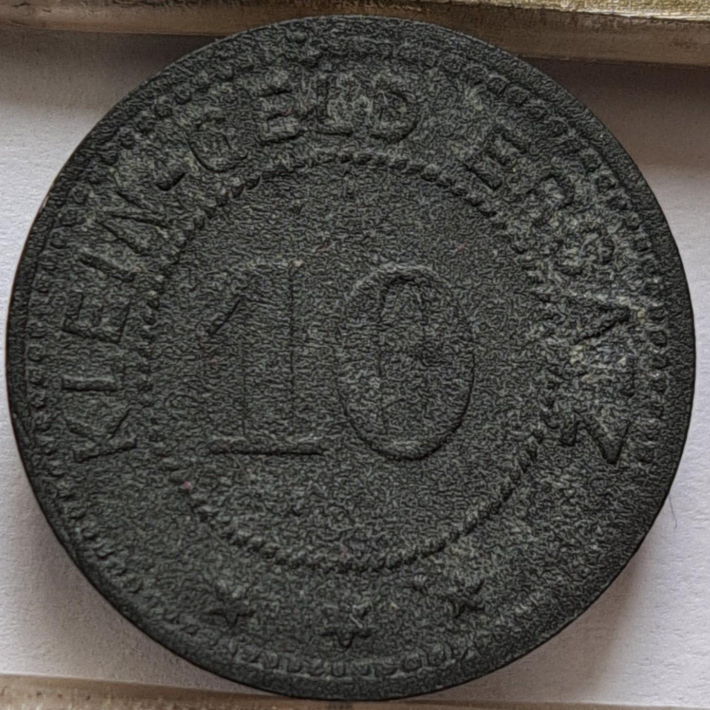 Adelsheimas 10 pfenigų 1918-1920 N#65216 (7267)