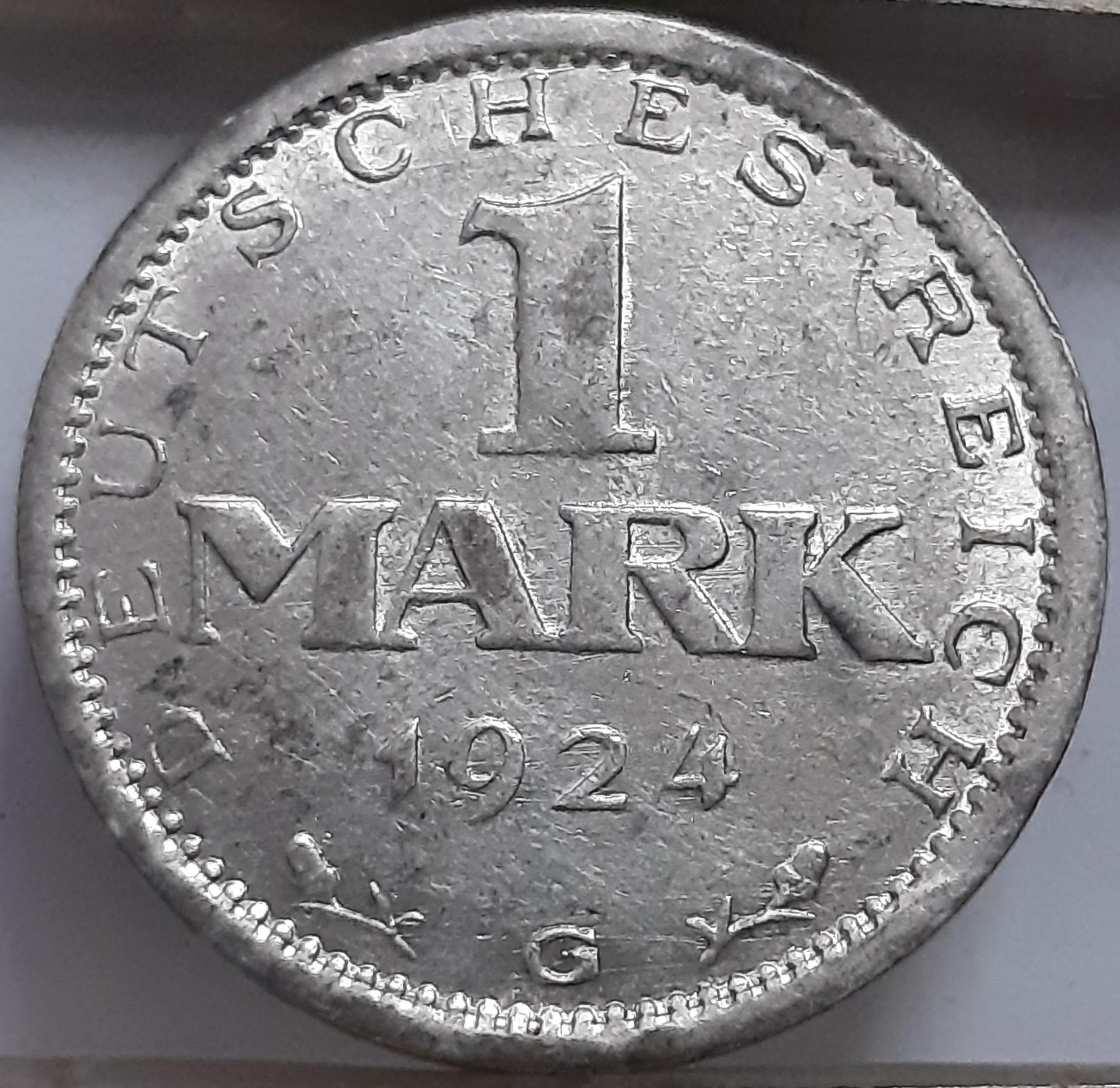 Vokietija 1 markė G 1924 KM#42 (7403)