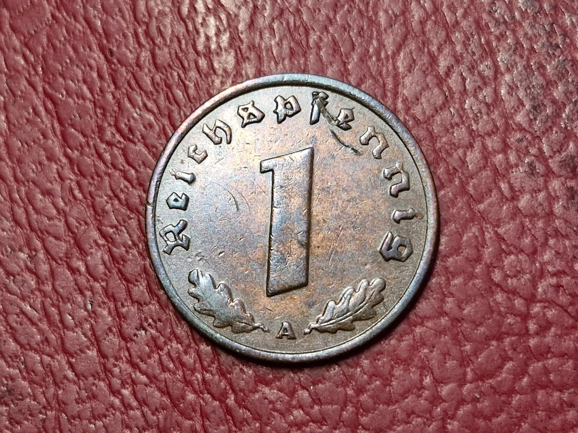 Trečiasis Reichas 1 reichspfenigas, 1937A KM# 89