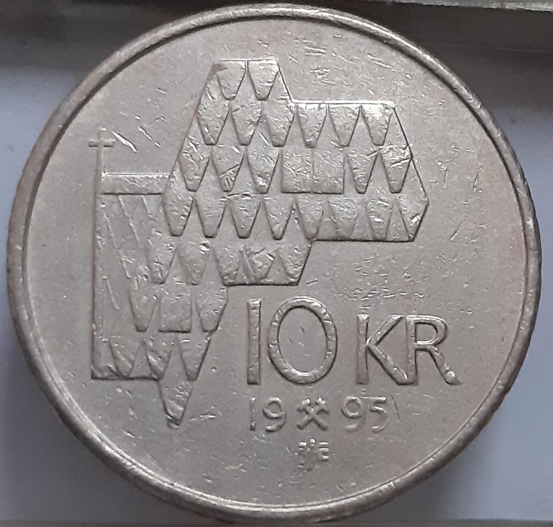 Norvegija 10 kronų 1995 KM#457 (7423)