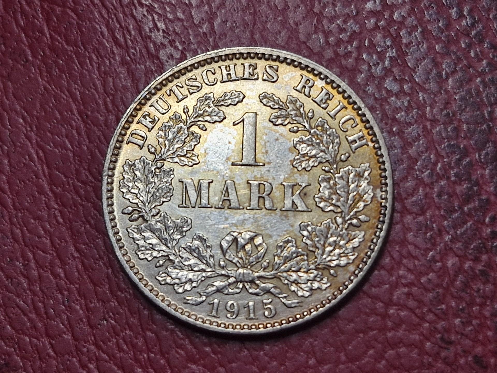 Vokietija 1 markė, 1915J KM# 14 AG 0.900