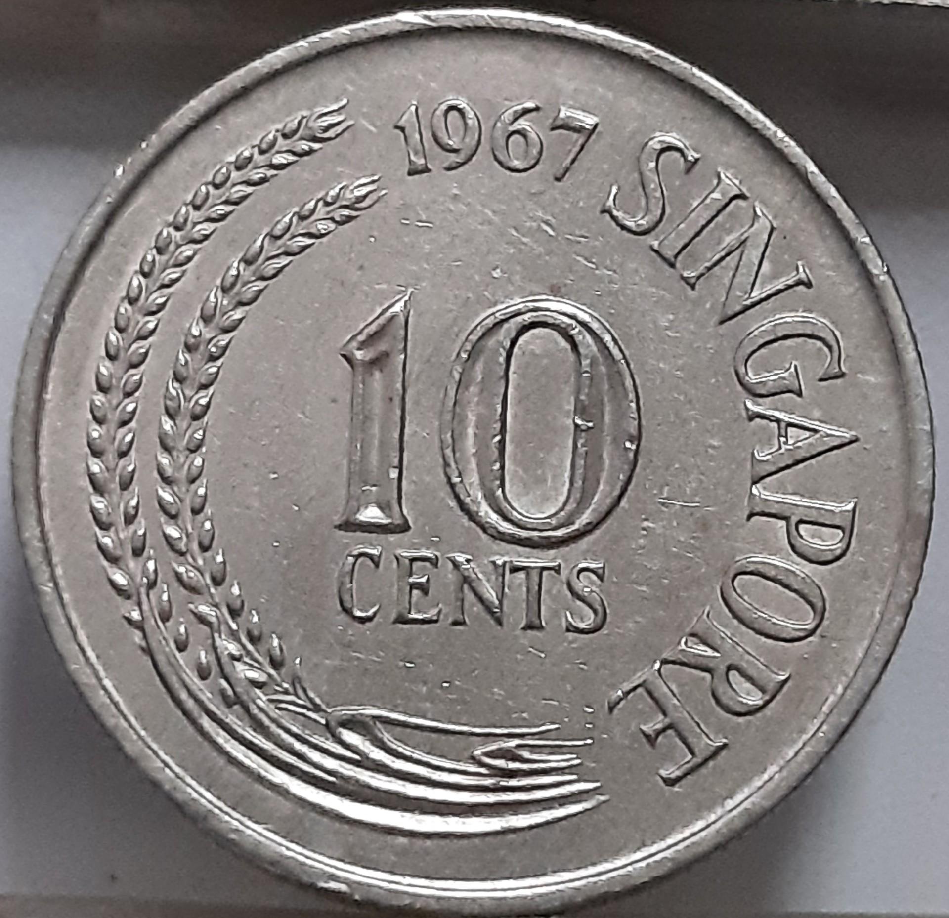 Singapūras 10 centų 1967 KM#3 (7379)