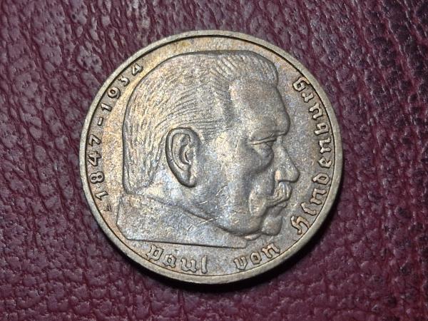 Trečiasis Reichas 2 reichsmarkės, 1937A KM# 93 AG