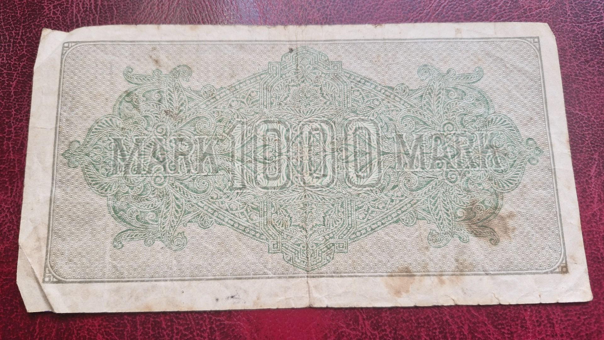 1,000 Mark 1922.09.15 Vokietija P-76d.2.RB