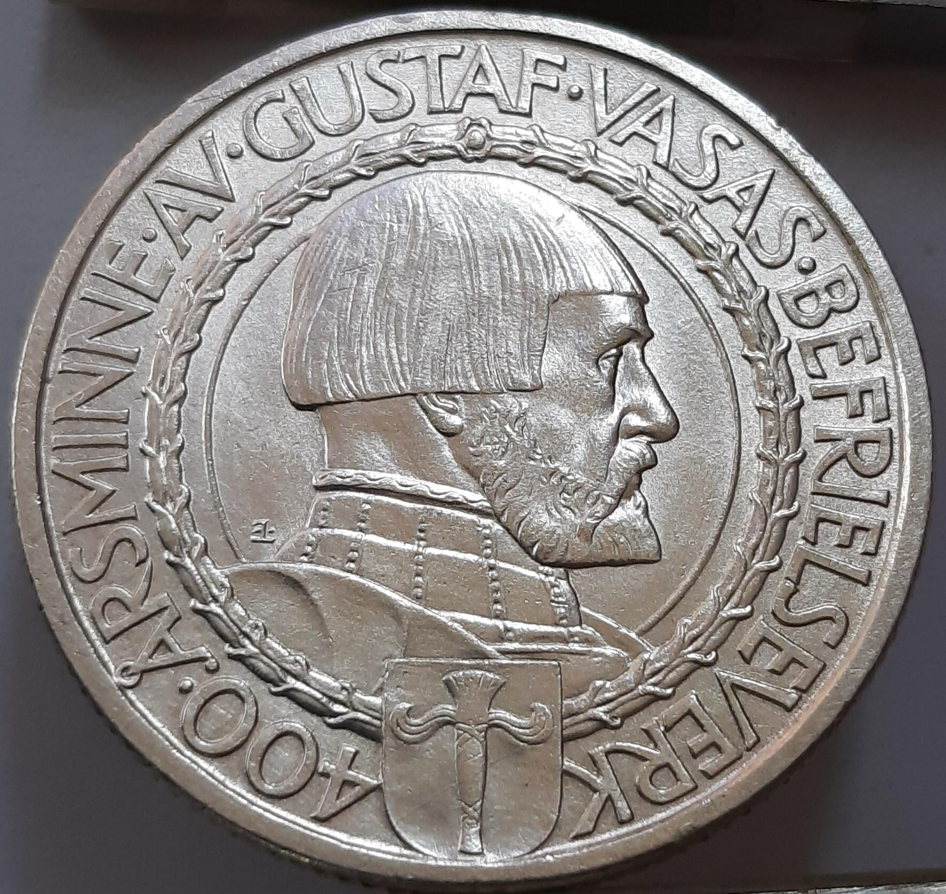 Švedija 2 kronos 1921 KM#799 Proginė (7763)