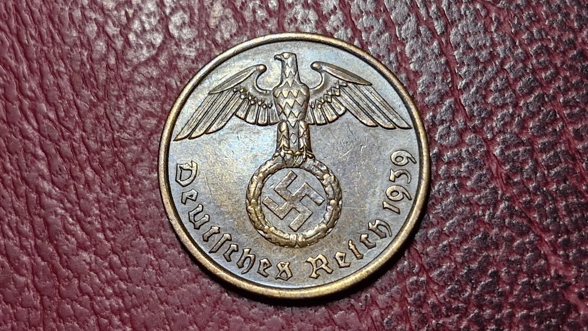 Trečiasis Reichas 2 reichspfenigai, 1939A KM# 90