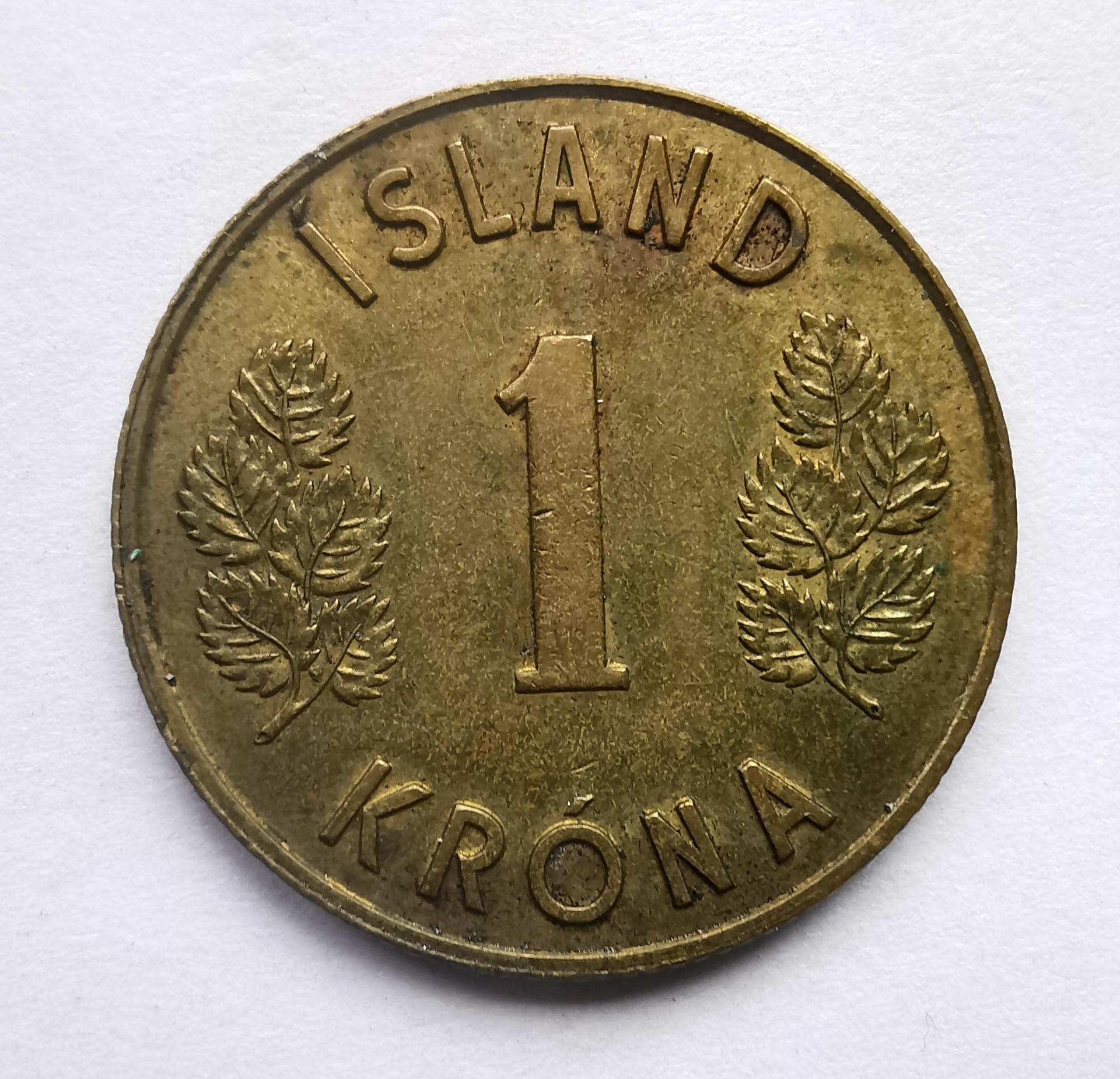 Islandija 1 krona 1975