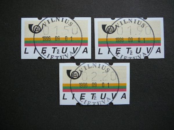 Lietuva 1996 ATM Pasto automatu zenklai antsp.