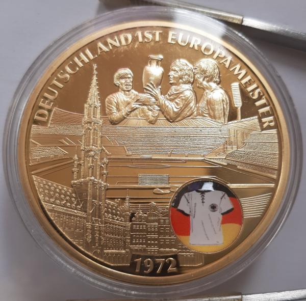 Vokietija futbolo Europos Čempionai 1972 medalis Proof (7751)