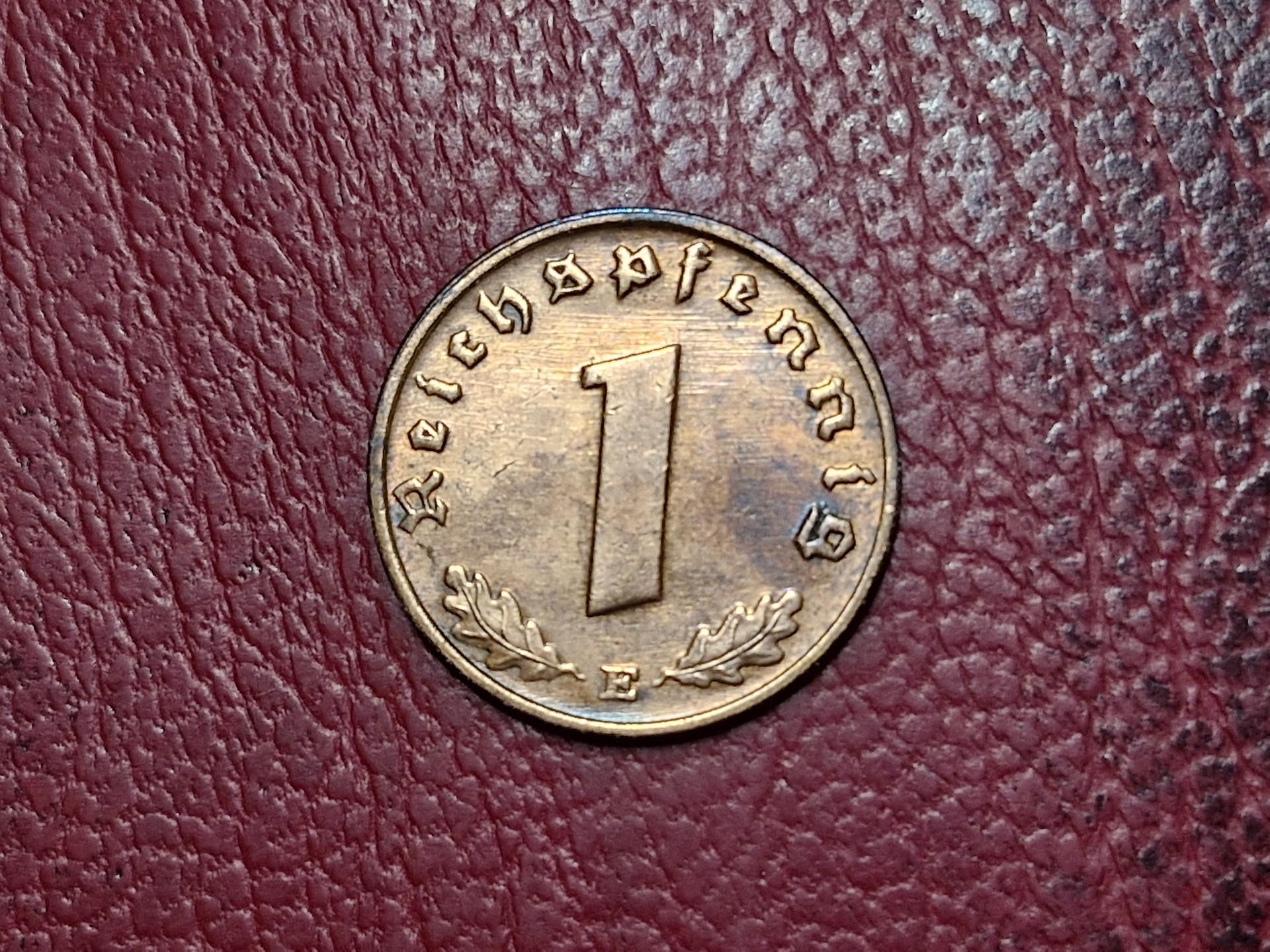 Trečiasis Reichas 1 reichspfenigas, 1939E KM# 89