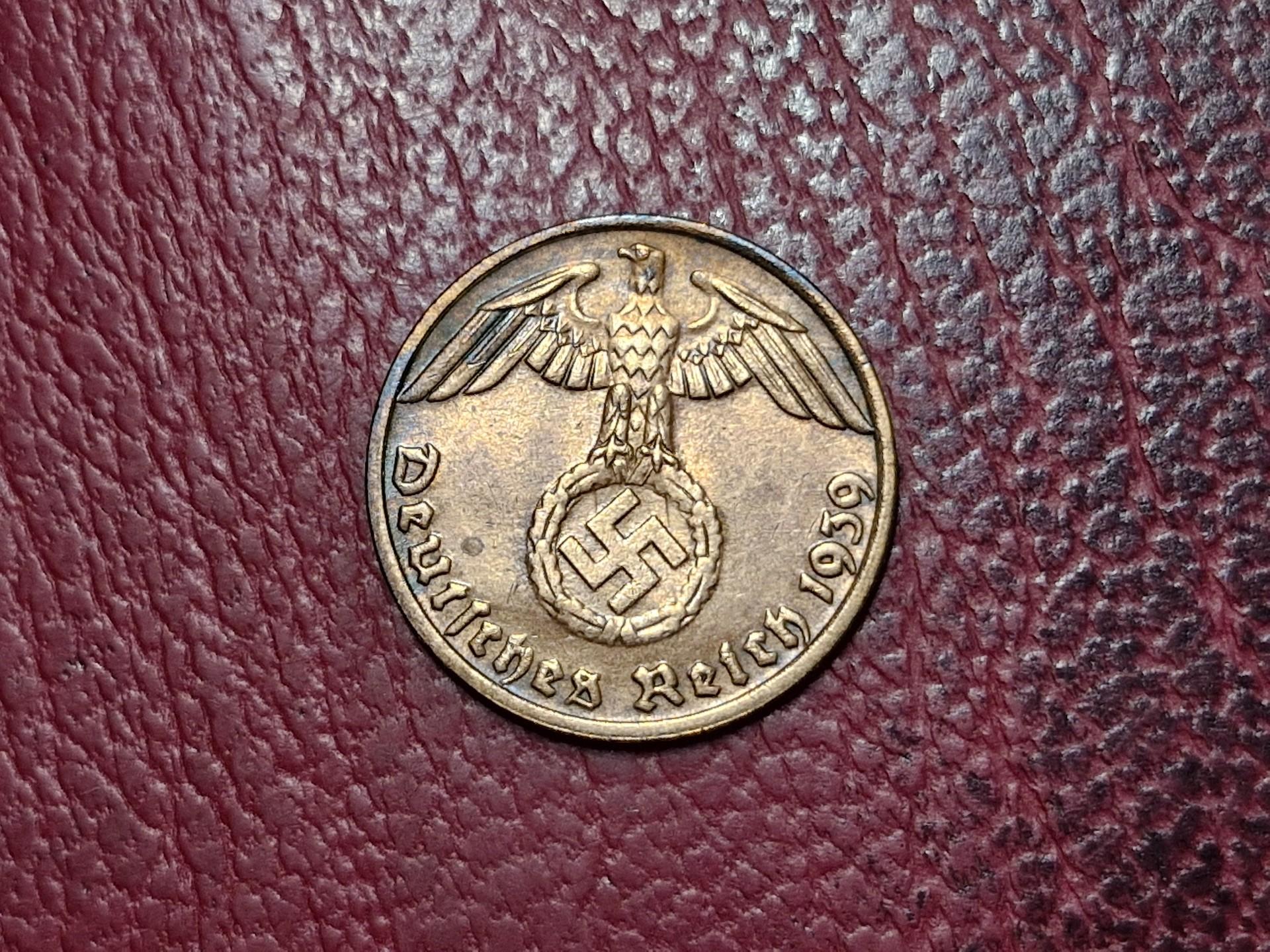 Trečiasis Reichas 1 reichspfenigas, 1939E KM# 89