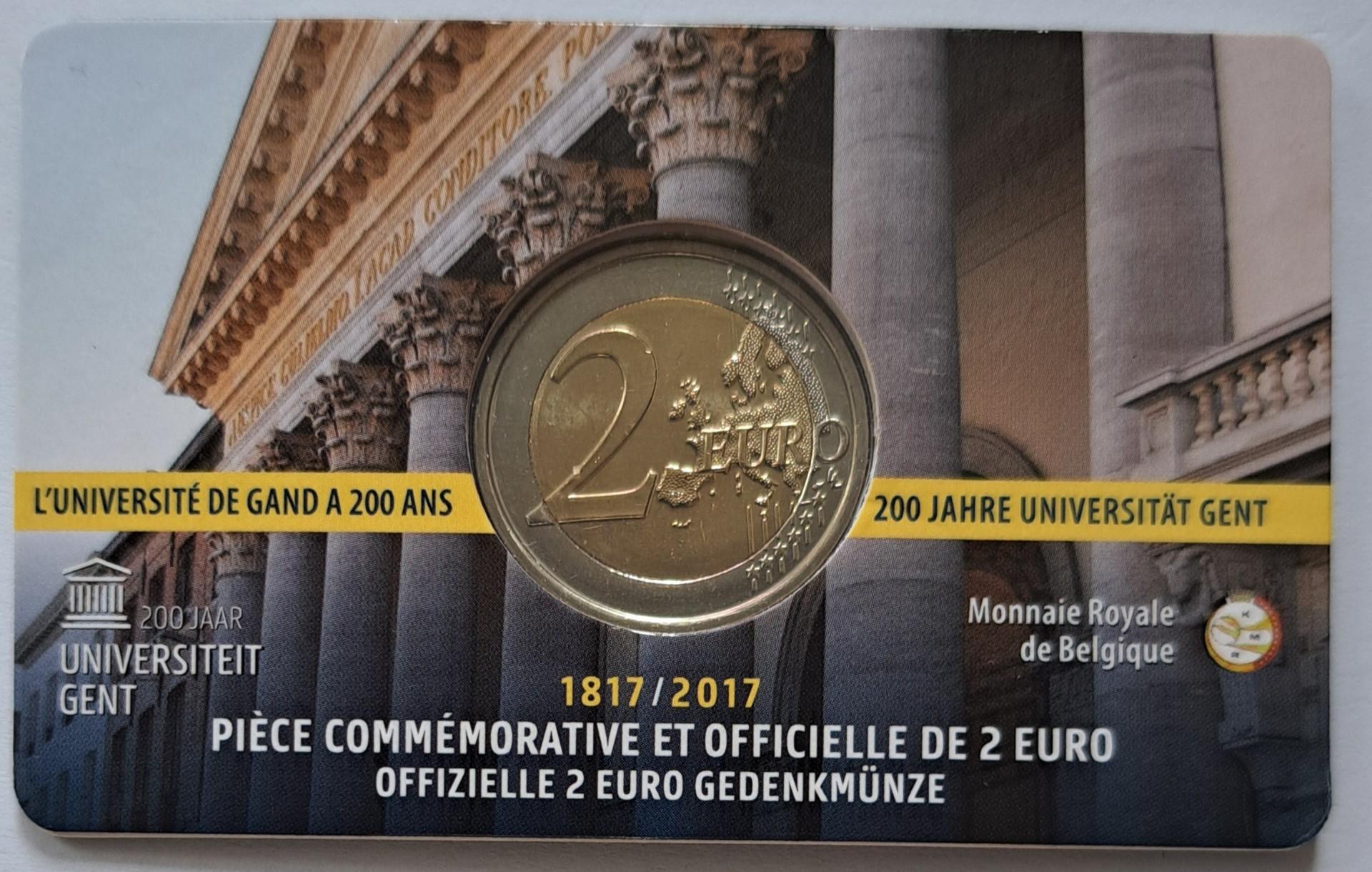 Belgija 2 Eurai Kortelėje 2017 proginė UNC UC#106 (7746)