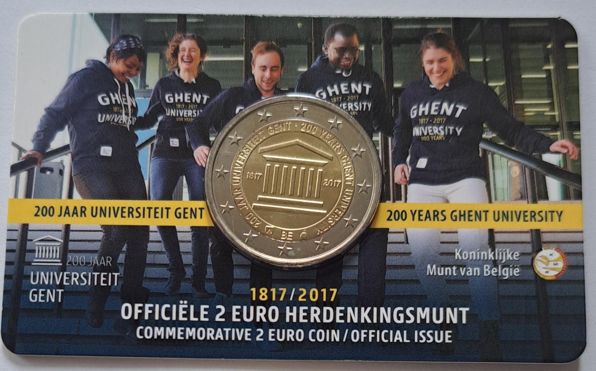 Belgija 2 Eurai Kortelėje 2017 proginė UNC UC#106 (7746)