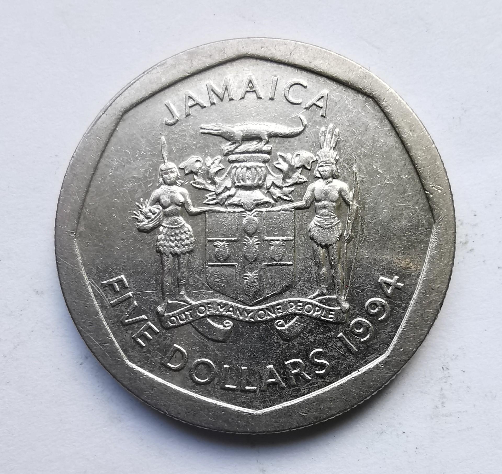 Jamaika 5 doleriai 1999