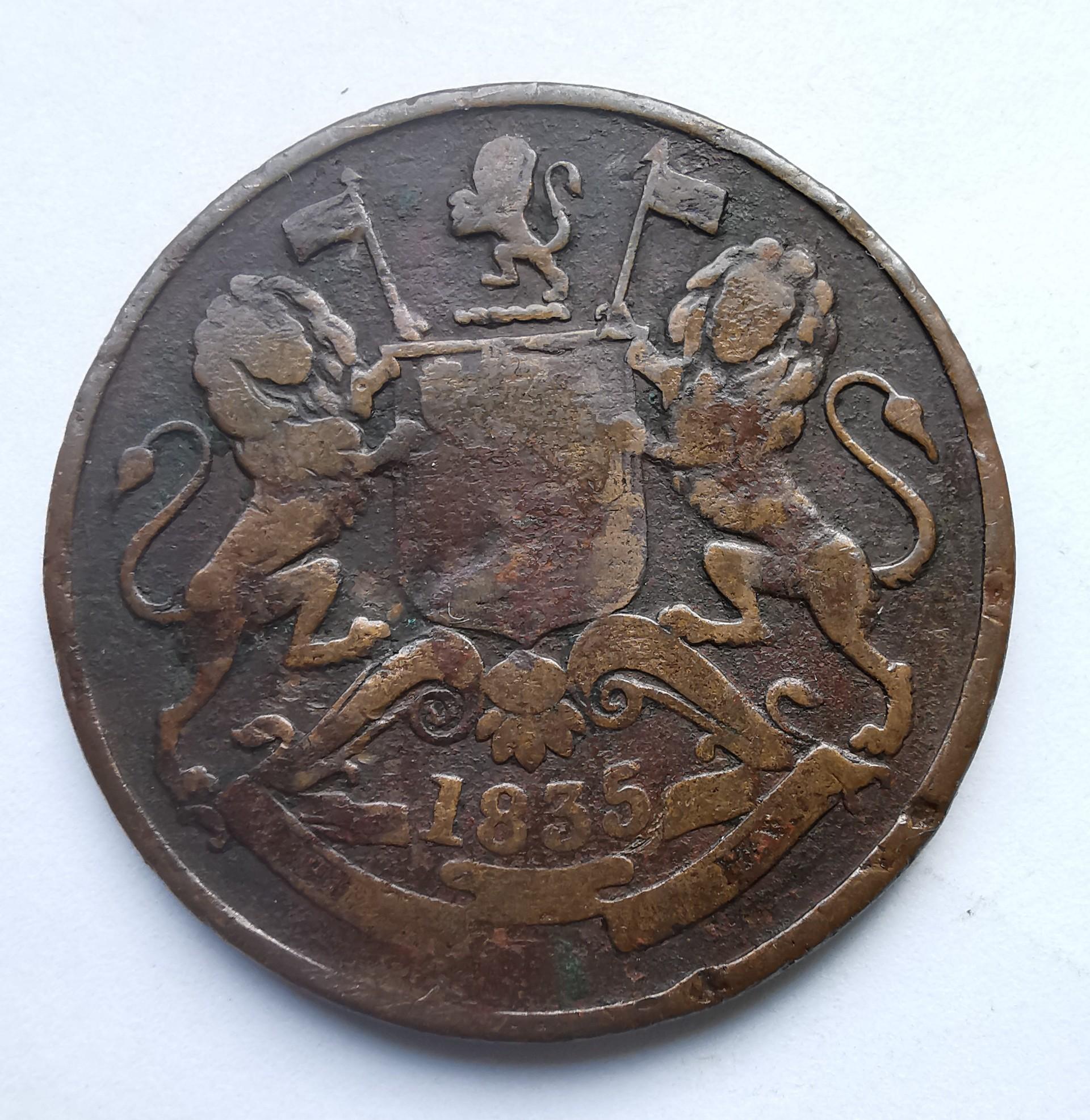 Indija 1/2 anna 1835